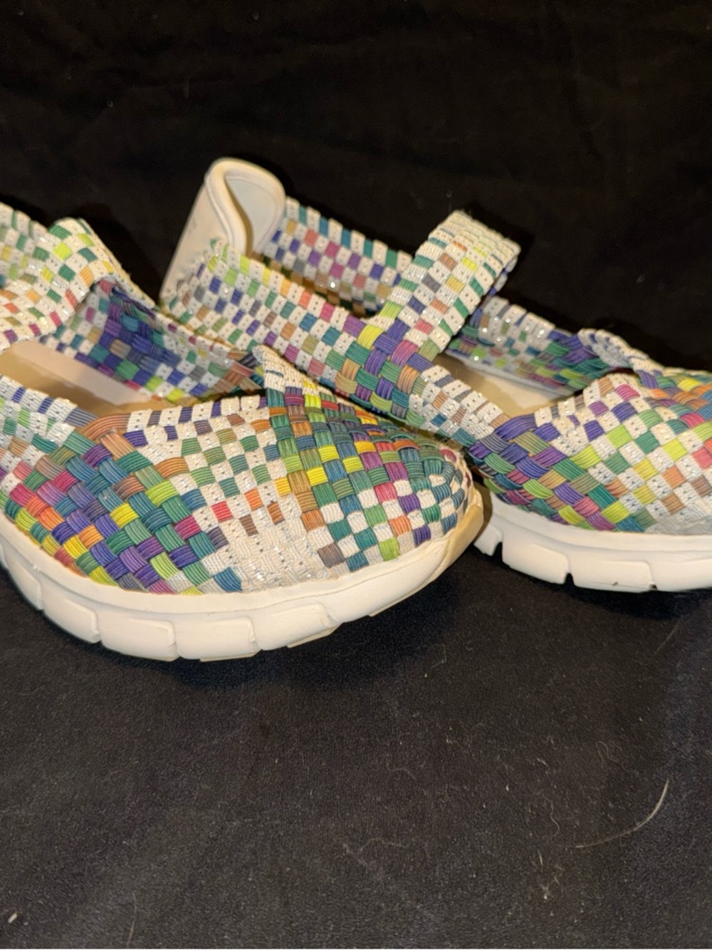 Woman’s Multicolor Woven sketchers - Comfortable Slip-On
